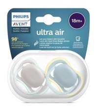 Philips Avent Ultra Air 3 Ay+ Kiraz Uçlu Silikon 2'li Emzik Mavi