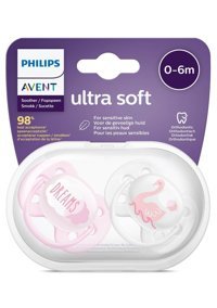 Philips Avent Ultra Soft 0-6 Ay Kiraz Uçlu Silikon 2'li Emzik Mavi