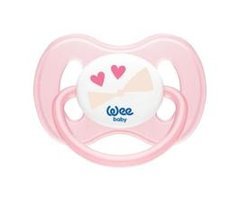Wee Baby No:2 6-18 Ay+ Delikli Ortodontik Damaklı Emzik Pembe