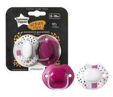 Tommee Tippee Urban 18 Ay+ Delikli Ortodontik Silikon 2'li Emzik Pembe
