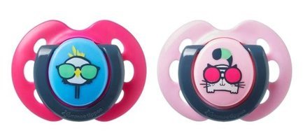 Tommee Tippee Fun Style 0-6 Ay Delikli Ortodontik Silikon 2'li Emzik Pembe-Fuşya