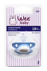 Wee Baby No:3 18 Ay+ Delikli Silikon Emzik Şeffaf