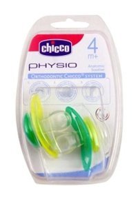 Chicco Physio 6-18 Ay+ Ortodontik Damaklı Silikon 2'li Emzik Haki