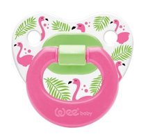 Wee Baby No:2 6-18 Ay+ Delikli Ortodontik Damaklı Silikon Emzik Pembe-Yeşil