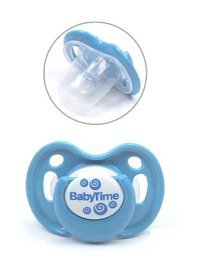 Baby Time 18 Ay+ Ortodontik Kiraz Uçlu Damaklı Silikon Emzik Mavi