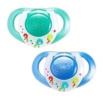 Chicco Physioring 6-18 Ay+ Ortodontik Damaklı Silikon Emzik Mavi-Turkuaz
