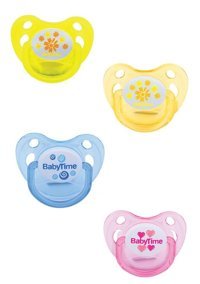 Baby Time BT133-3 18 Ay+ Ortodontik Kiraz Uçlu Damaklı Silikon Emzik Çok Renkli