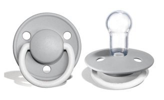 Bibs De Lux 0-18 Ay+ Delikli Kiraz Uçlu Silikon Emzik Gri