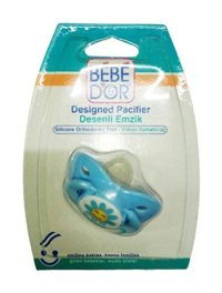 Bebedor 6-18 Ay+ Ortodontik Kiraz Uçlu Damaklı Silikon Emzik Mavi