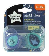 Tommee Tippee Ortodontik 6-18 Ay+ Fosforlu Delikli Ortodontik Silikon 2'li Emzik Yeşil