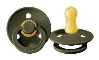 Bibs Colour 0-6 Ay Delikli Ortodontik Kiraz Uçlu Damaklı Kauçuk Emzik Haki
