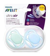 Philips Avent Ultra Air 0-6 Ay Delikli Kiraz Uçlu Silikon 2'li Emzik Mavi