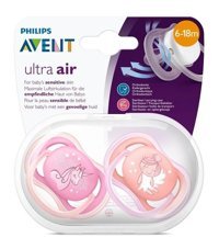 Philips Avent Ultra Air 6 Ay+ Delikli Kiraz Uçlu Silikon 2'li Emzik Yeşil