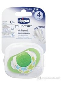 Chicco Physioring 0-6 Ay Ortodontik Damaklı Silikon Emzik Yeşil