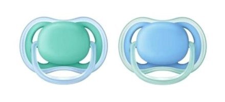 Philips Avent Ultra Air 6-18 Ay+ Kiraz Uçlu Silikon 2'li Emzik Beyaz-Mavi