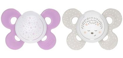 Chicco Physioforma Comfort 0-6 Ay Ortodontik Damaklı Silikon 2'li Emzik Bej-Pembe