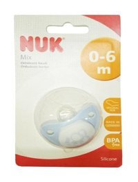 Nuk No:1 0-6 Ay Delikli Ortodontik Damaklı Silikon Emzik Turuncu