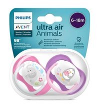 Philips Avent Ultra Air 6-18 Ay+ Kiraz Uçlu Silikon 2'li Emzik Gri-Yeşil