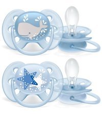 Philips Avent Ultra Soft 6-18 Ay+ Delikli Ortodontik Silikon 2'li Emzik Kırmızı-Sarı