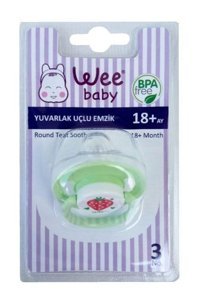 Wee Baby 18 Ay+ Kiraz Uçlu Damaklı Silikon Emzik Yeşil