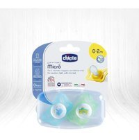 Chicco Physio Micro 0-2 Ay Ortodontik Damaklı Silikon 2'li Emzik Yeşil