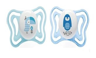 Chicco Pyhsio 6-18 Ay+ Ortodontik Damaklı Silikon 2'li Emzik Mavi