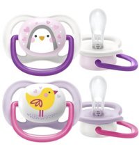 Philips Avent Ultra Air Animals 0-6 Ay Kiraz Uçlu Silikon 2'li Emzik Mavi