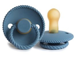 Frigg Rope 6-18 Ay+ Delikli Kiraz Uçlu Kauçuk Emzik Mavi
