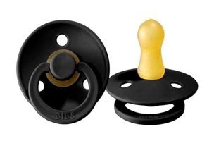Bibs Colour 0-6 Ay Delikli Ortodontik Kiraz Uçlu Damaklı Kauçuk Emzik Siyah