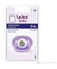 Wee Baby No:3 18 Ay+ Delikli Kiraz Uçlu Silikon Emzik Beyaz-Gri