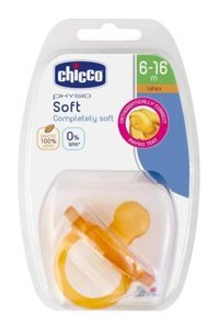 Chicco Physio 6-18 Ay+ Ortodontik Damaklı Kauçuk Emzik Hardal