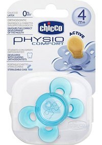 Chicco Physio Comfort 0-6 Ay Ortodontik Damaklı Kauçuk Emzik Turkuaz