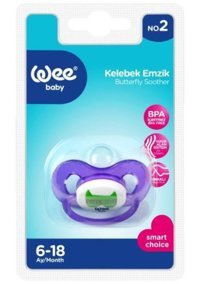 Wee Baby 0-6 Ay Delikli Ortodontik Damaklı Silikon Emzik Gold-Krem