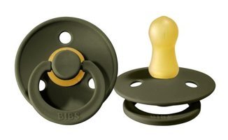 Bibs Colour 6-18 Ay+ Delikli Ortodontik Kiraz Uçlu Damaklı Kauçuk Emzik Haki