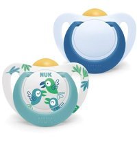 Nuk Star 0-24 Ay Delikli Ortodontik Damaklı Kauçuk 2'li Emzik Gri