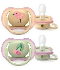 Philips Avent Ultra Air 0-6 Ay Delikli Kiraz Uçlu Silikon 2'li Emzik Bej