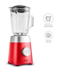Karaca Multi 1.5 lt Plastik Hazneli Buz Kırıcılı Turbolu 4 Bıçaklı 3'lü Sürahili Blender Kırmızı
