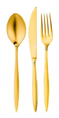 Aryıldız Linea Parlak 24 Parça 6 Kişilik Çatal Kaşık Bıçak Takımı Gold