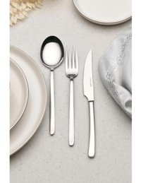 Bonelegant 3mm Parlak 18 Parça 6 Kişilik Çatal Kaşık Bıçak Takımı Gümüş