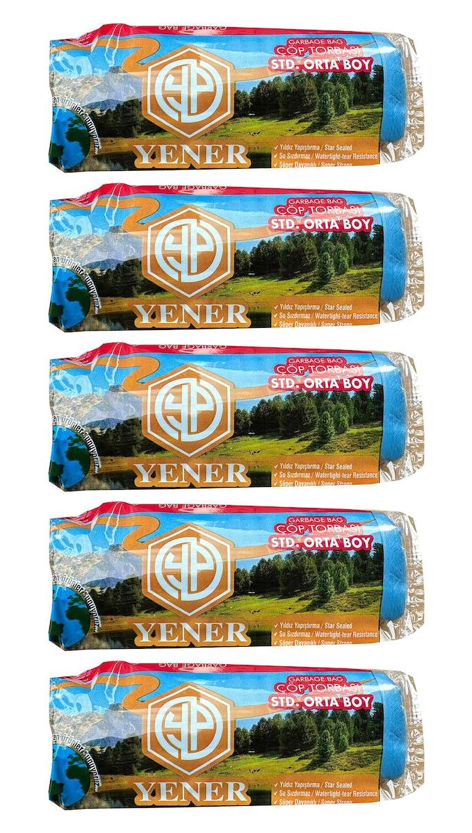 Yener Orta Boy 55x60 cm Çöp Poşeti 100 Adet Mavi