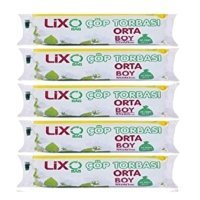 Lixo Şeffaf Orta Boy 55x60 cm Çöp Poşeti 100 Adet