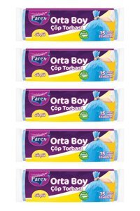 Parex Orta Boy 55x60 cm Çöp Poşeti 75 Adet Mavi