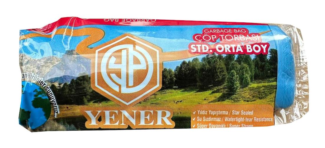 Yener Orta Boy 55x60 cm Çöp Poşeti 20 Adet Mavi