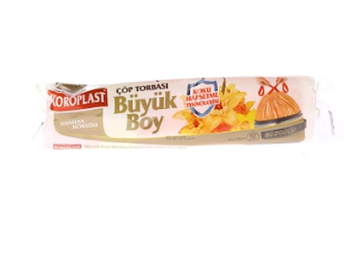 Koroplast Vanilya Kokulu Büzgülü Büyük Boy 70x100 cm Çöp Poşeti 24x10 Adet Beyaz