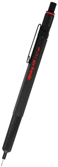 Rotring 600 Silgili Metal Metalik Siyah 0.7 mm Uçlu Versatil Kalem