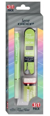 Serve Silgili Plastik Neon Yeşil 0.7 mm Uçlu Versatil Kalem Seti