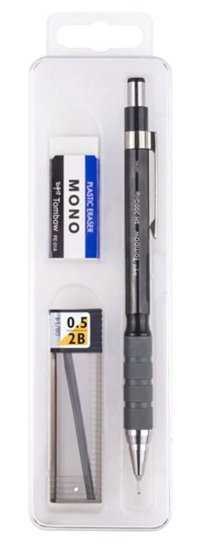 Tombow Silgili Plastik Metalik Gri 0.5 mm Uçlu Versatil Kalem Seti