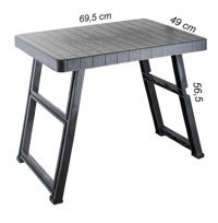 Cbtx Global 49x49 cm Çantalı Kare Alüminyum-Kumaş Katlanır Kamp Masası Turuncu