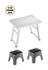 Argeus 54024 67x62 cm Çantalı Dikdörtgen Alüminyum Katlanır Kamp Masası Gri-Siyah