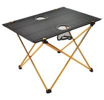 Argeus 2 Kişilik Rock 52x52 cm Tabureli Çantalı Kare Ahşap-Metal Katlanır Kamp Masası Kahverengi-Sahra